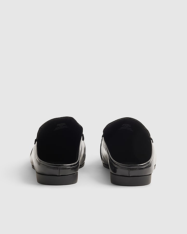 Black Backless Ruched Loafer