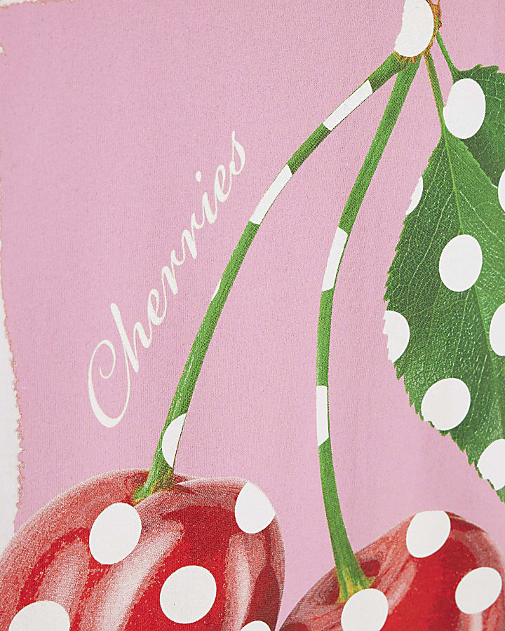 White Cotton Cherry Spot Boyfriend T-Shirt