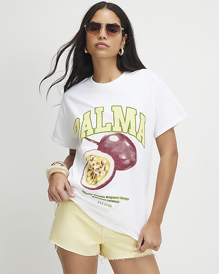 White Palma Boyfriend Fit T-Shirt