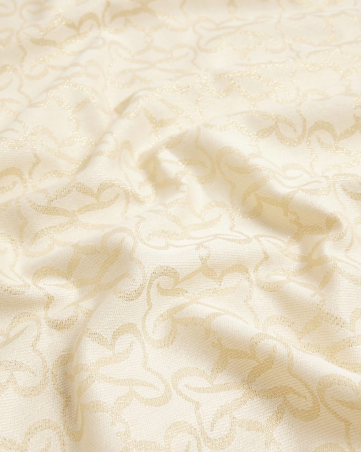 Cream Jacquard Monogram Glitter Large Scarf