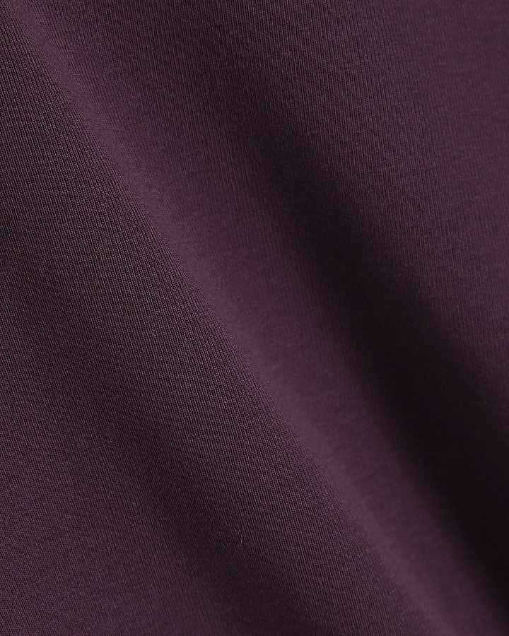 Purple Cotton Blend Scoop Neck Vest Top