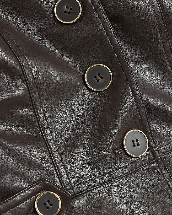 Purple Faux Leather Fitted Drummer Jacket
