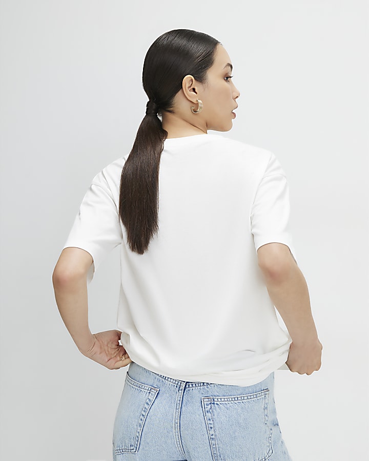 White Cotton Spicy Picante Boyfriend T-Shirt