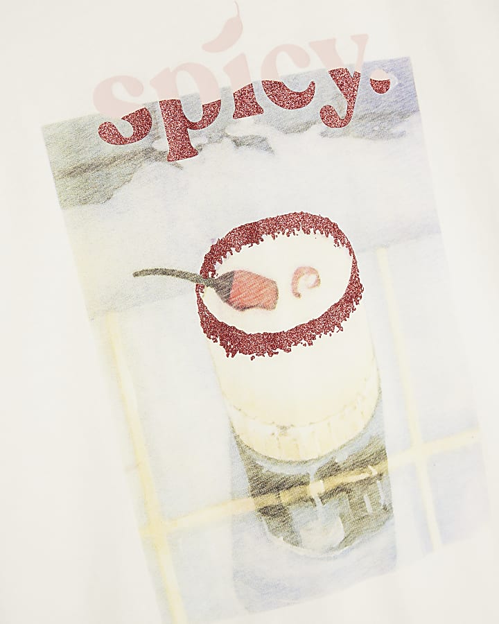 White Cotton Spicy Picante Boyfriend T-Shirt