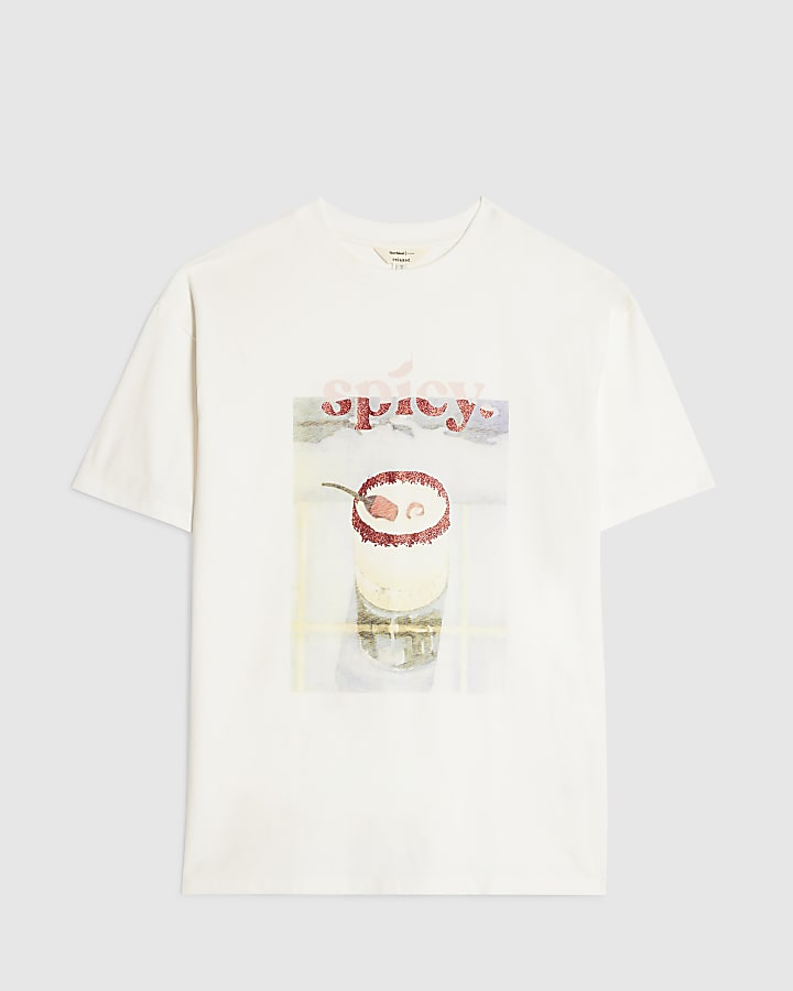 White Cotton Spicy Picante Boyfriend T-Shirt