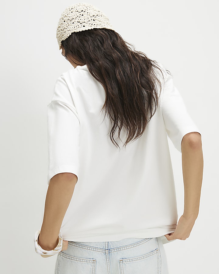White Cotton Cannes Graphic T-shirt