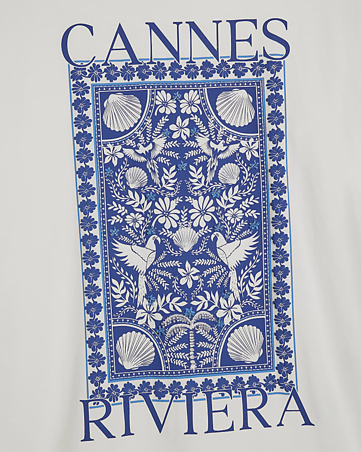 White Cotton Cannes Graphic T-shirt
