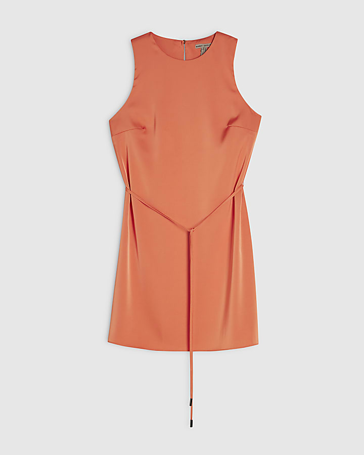 Orange Mini Slip Dress