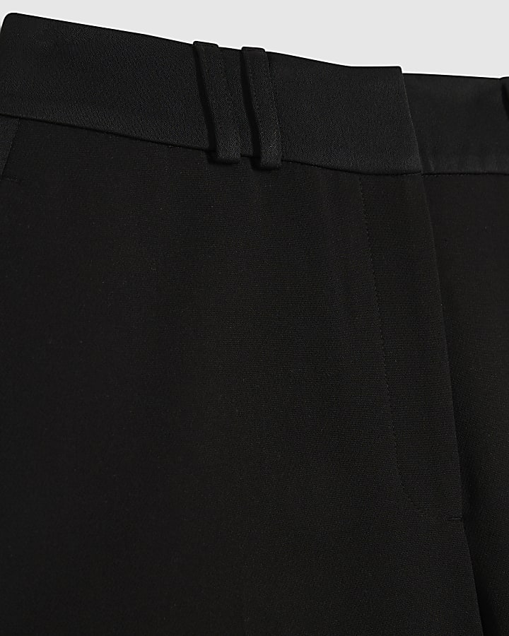 Black Tux Detail Slim Leg Trousers