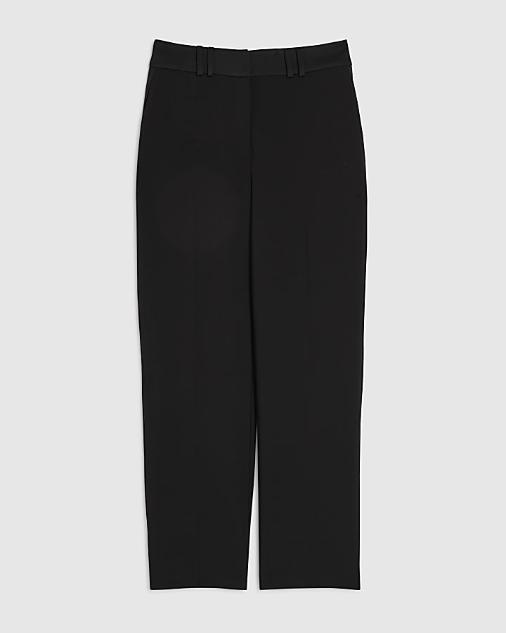 Black Tux Detail Slim Leg Trousers