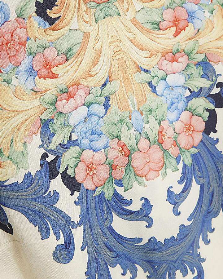 Navy Floral Midi Slip Dress