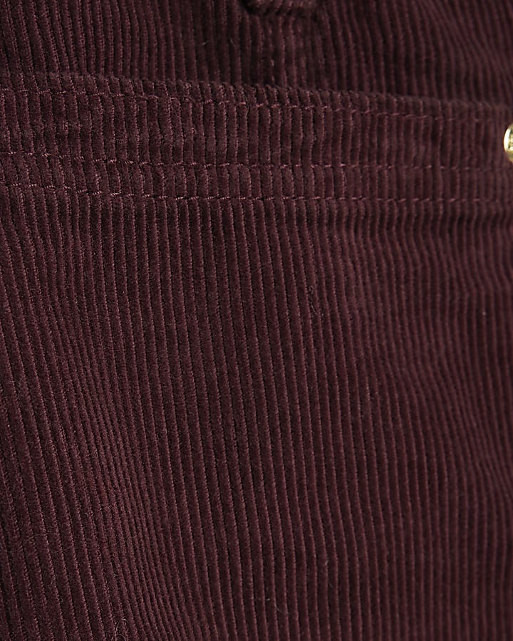 Burgundy Corduroy Mini Skirt