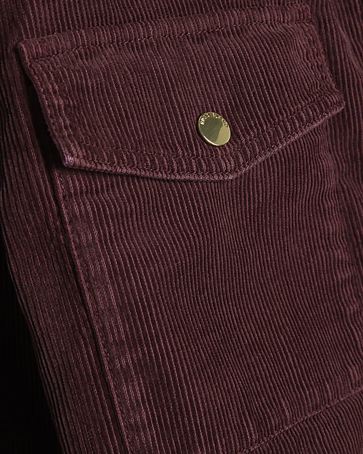 Burgundy Cord Utility Bomber Jacket