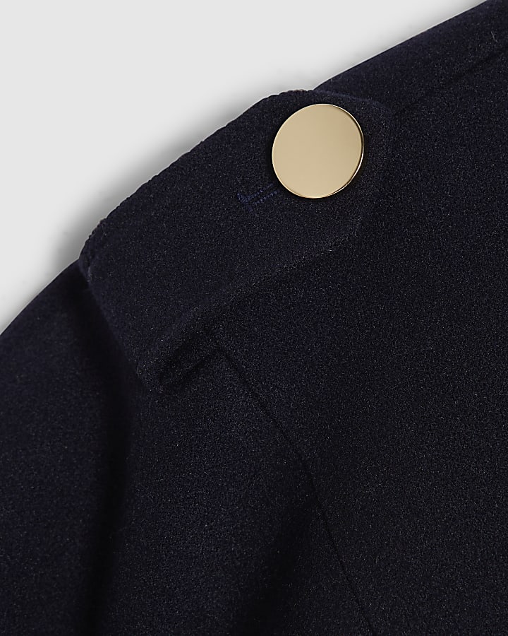 Navy Collared Short Cape