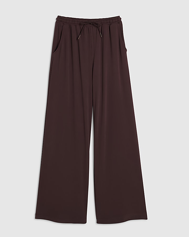 Purple Soft Touch Wide Leg Trousers