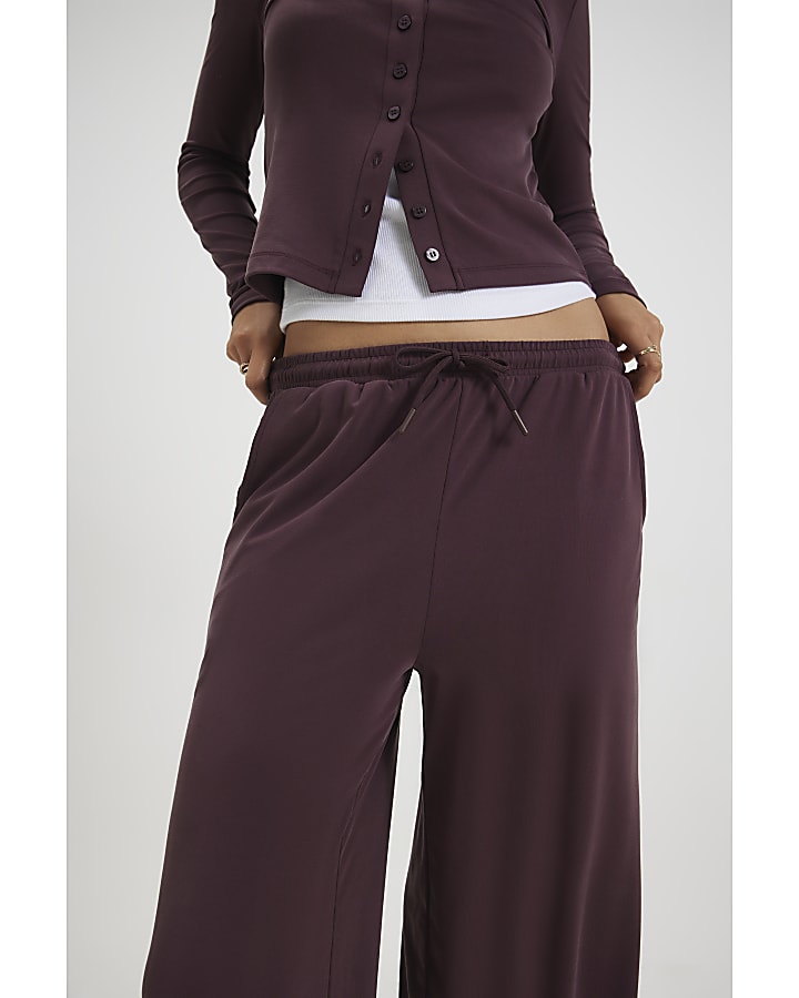 Purple Soft Touch Wide Leg Trousers