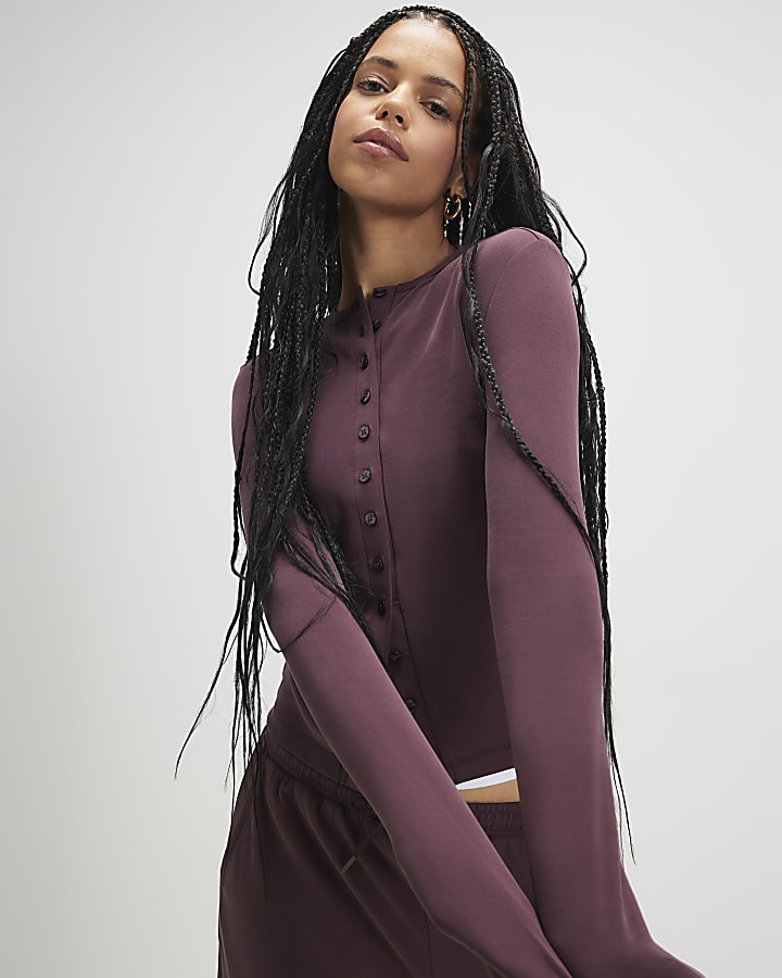 Purple Long Sleeve Soft Touch Top