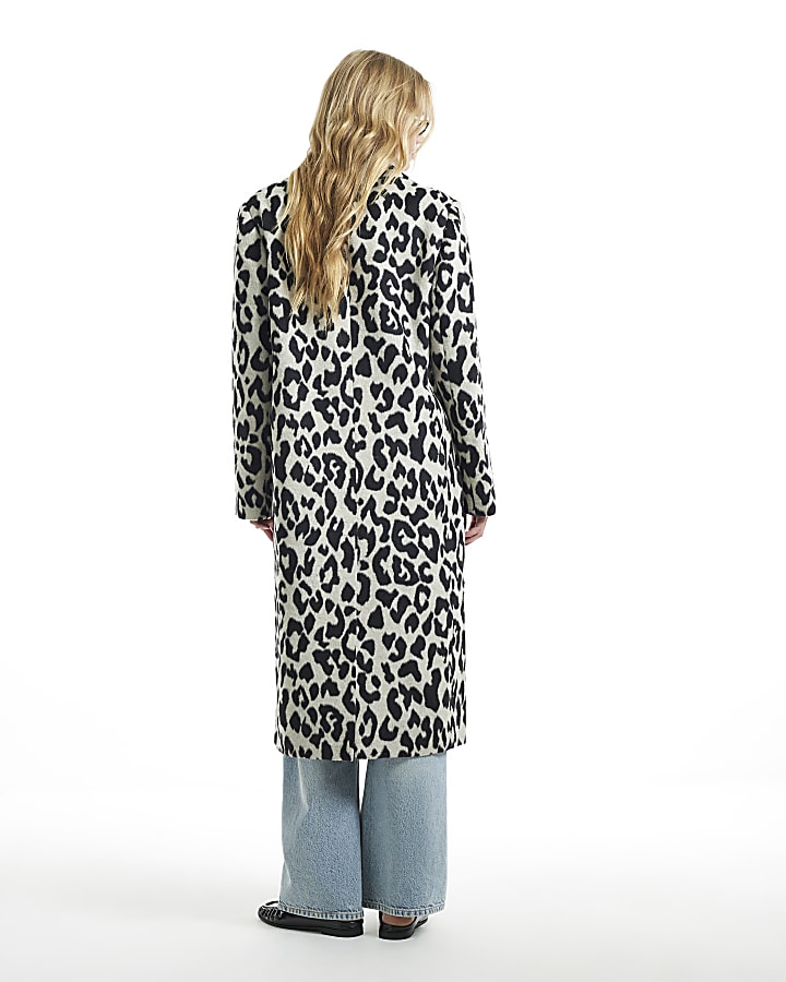 Cream Leopard Duster Coat