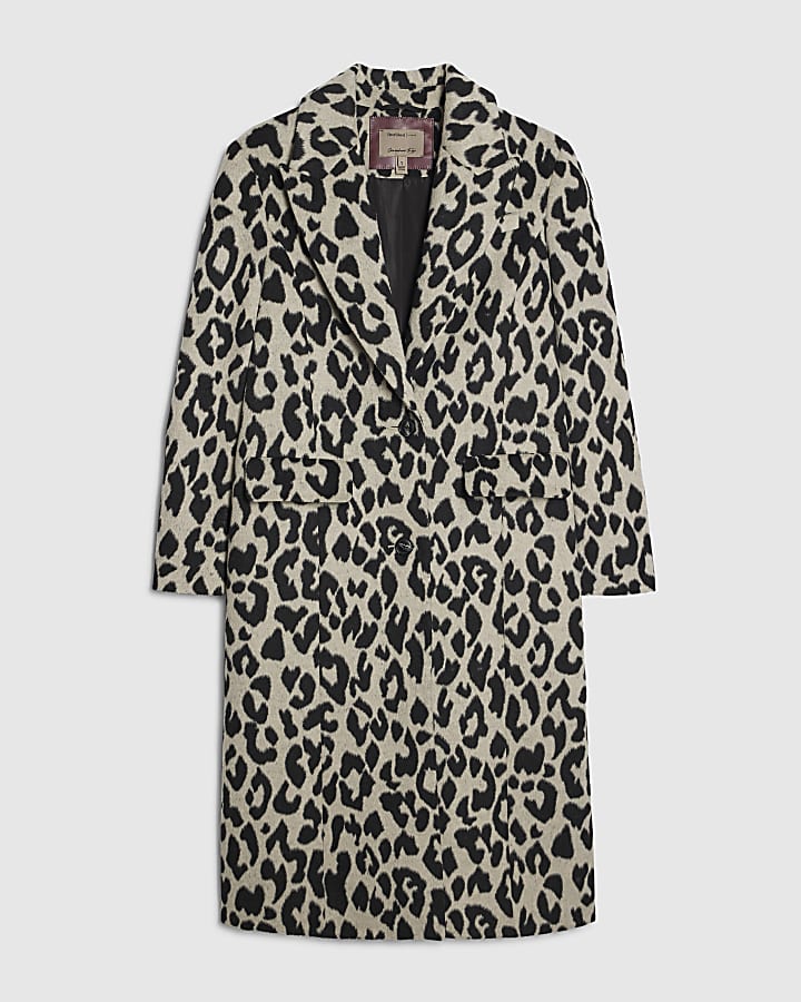 Cream Leopard Duster Coat