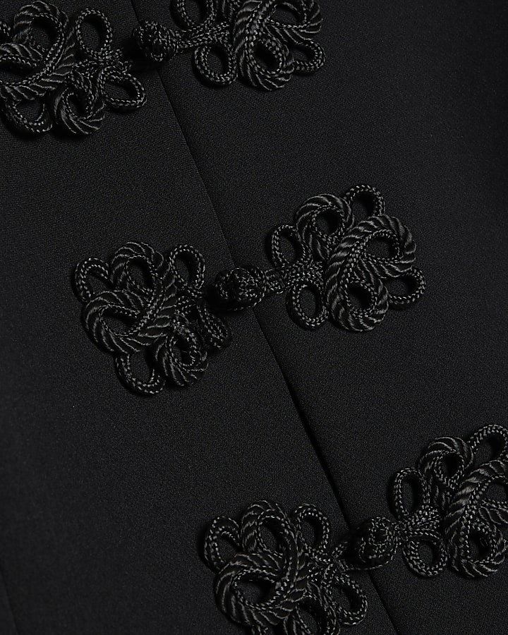 Black Mandarin Trim Jacket