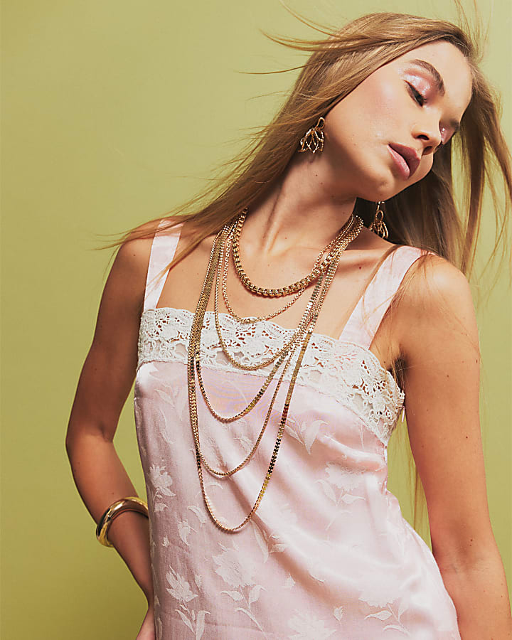 Pink Lace Slip Dress