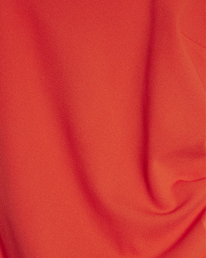 Orange Scoop Neck Midi Dress
