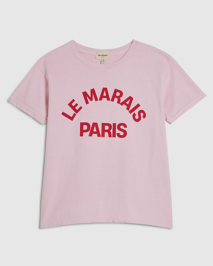 Pink Le Marais Slogan T-shirt