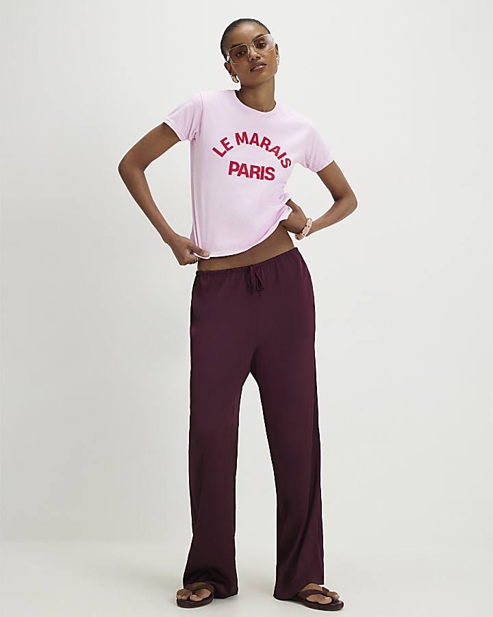Pink Le Marais Slogan T-shirt