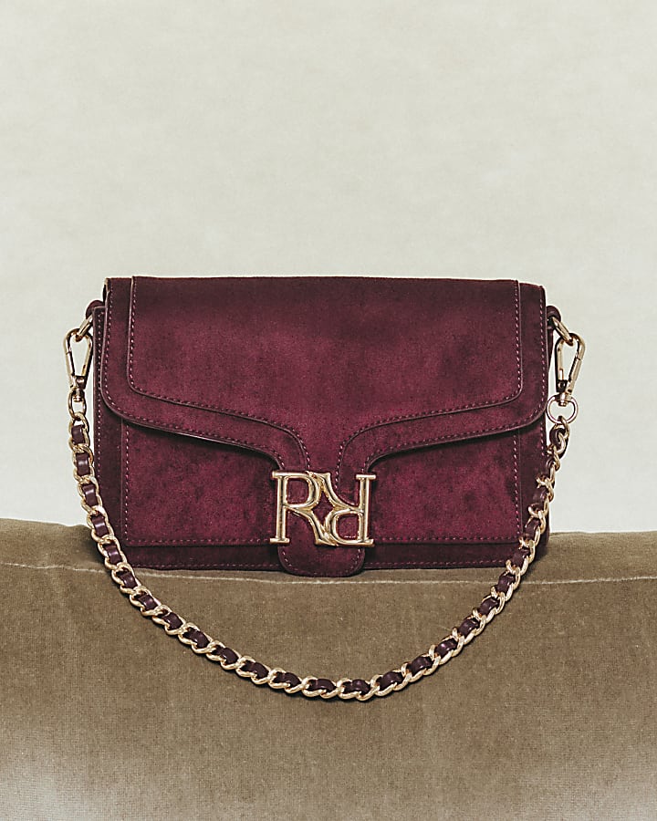 Red RR Flap Front Shoulder Bag