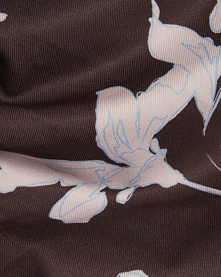 Brown Pony Floral Bandeau Top