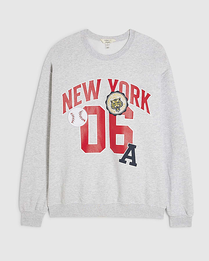 Grey Long Sleeve New York Sweatshirt