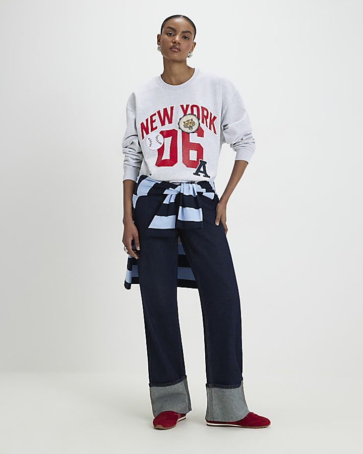 Grey Long Sleeve New York Sweatshirt