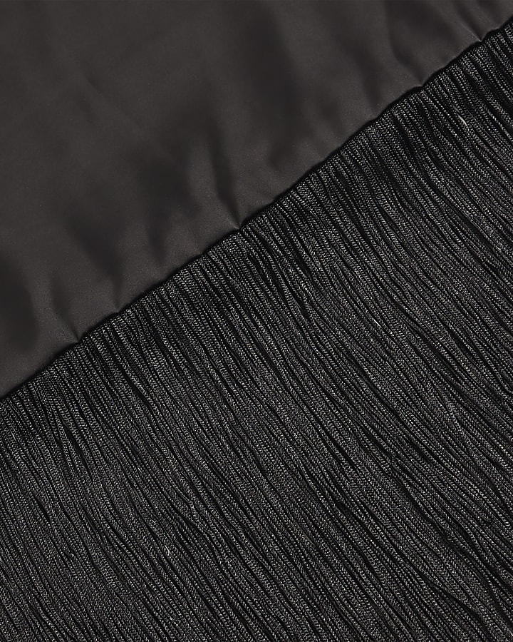 Black Long Fringe Scarf