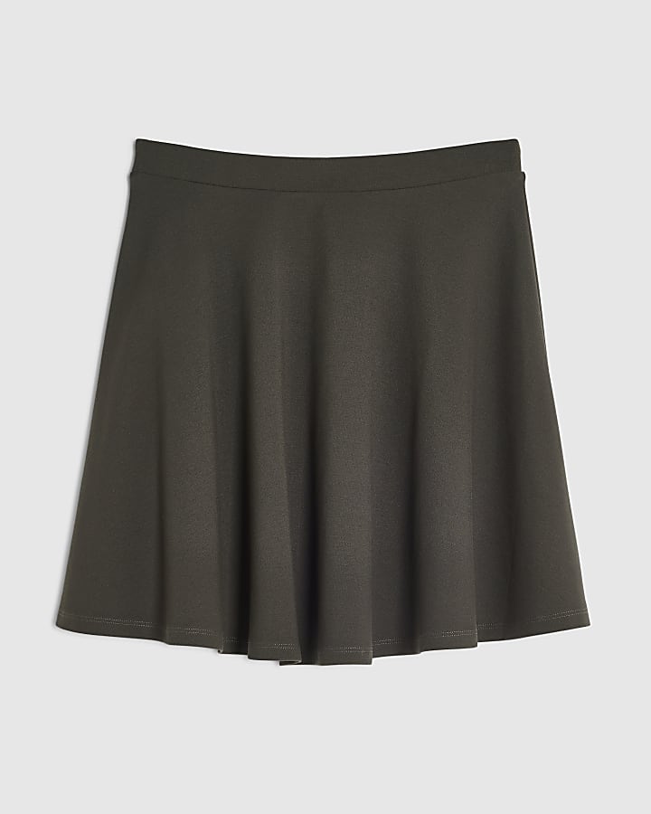 Green Ponte Flippy Mini Skirt