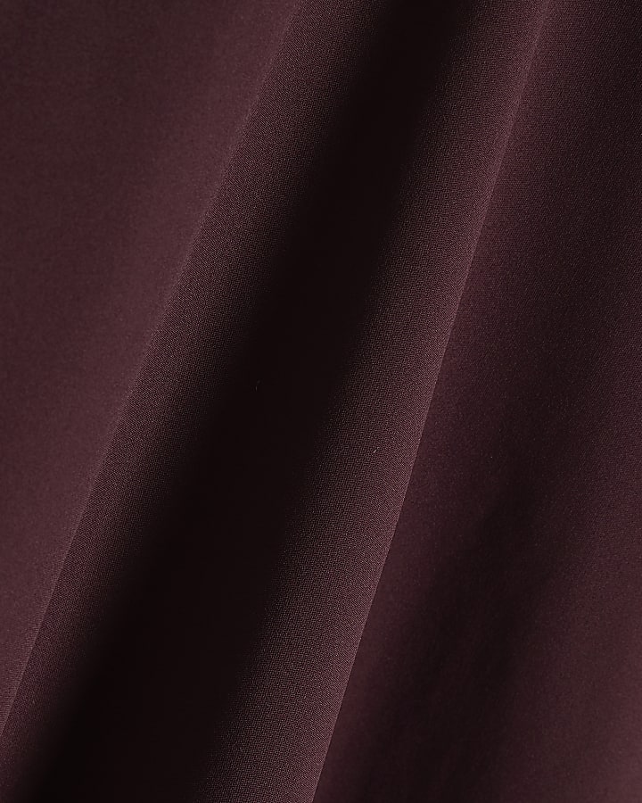 Burgundy Long Sleeve Funnel Neck Top