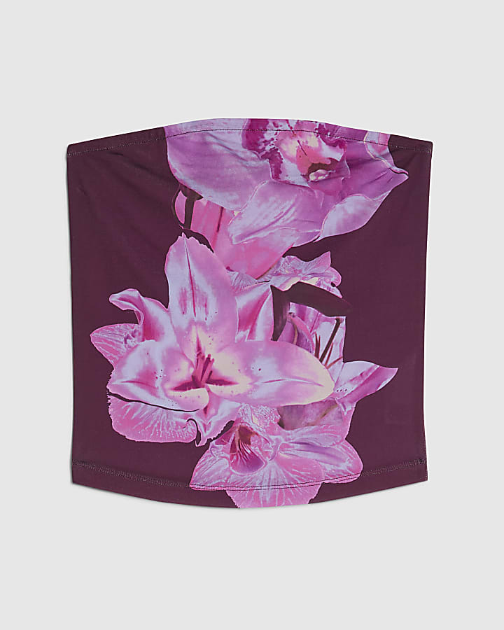 Purple Floral Bandeau