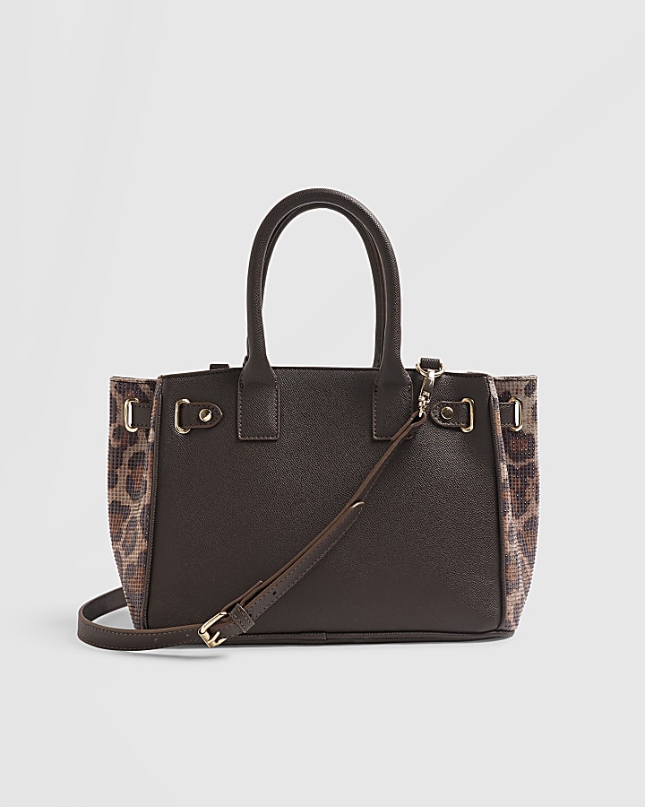 Brown Leopard Print Heatseal Tote Bag