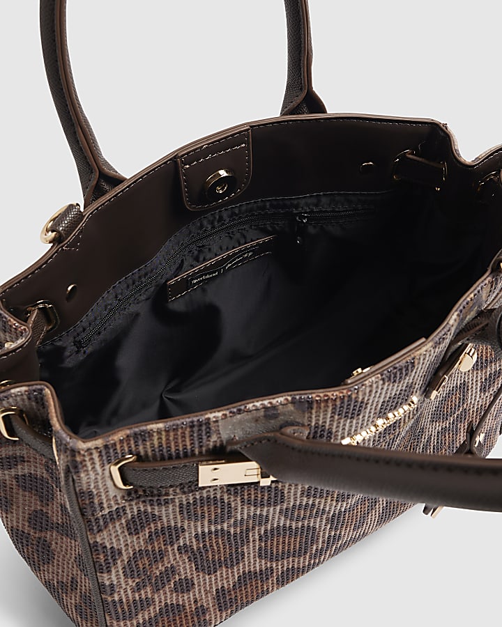 Brown Leopard Print Heatseal Tote Bag