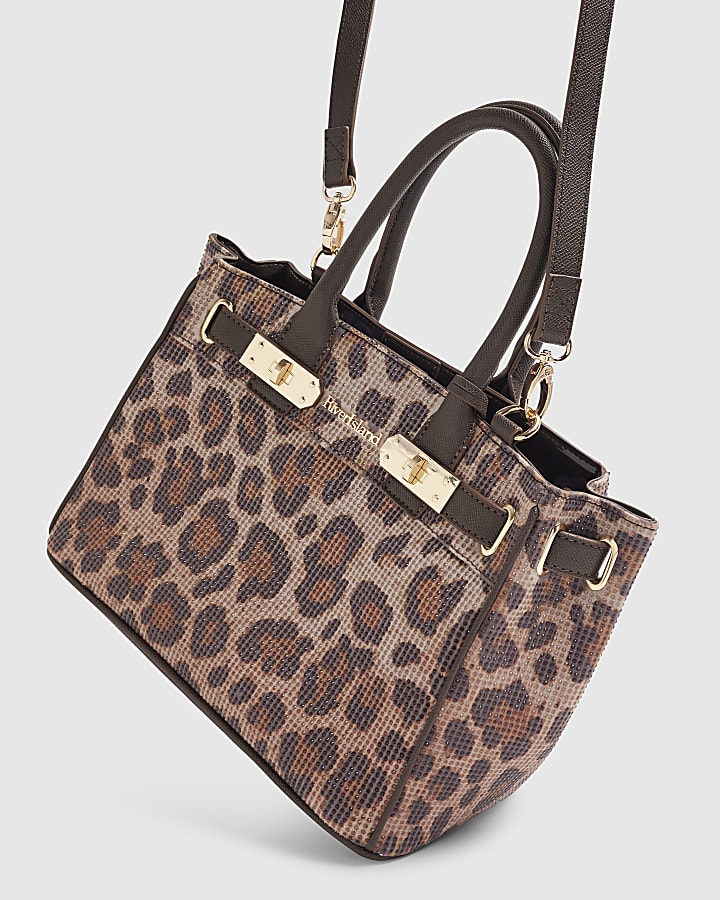 Brown Leopard Print Heatseal Tote Bag