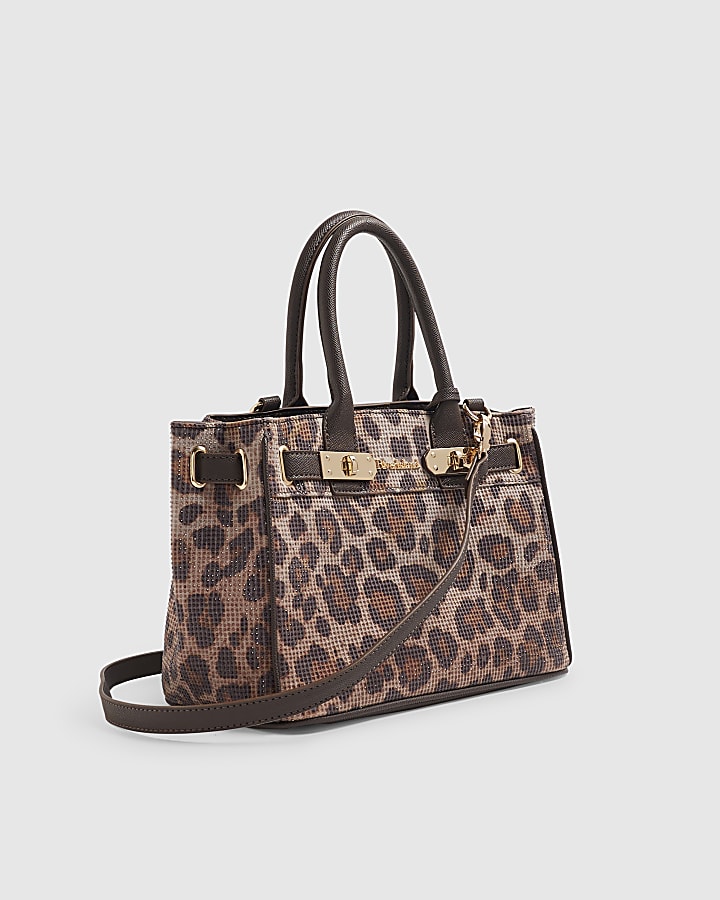 Brown Leopard Print Heatseal Tote Bag