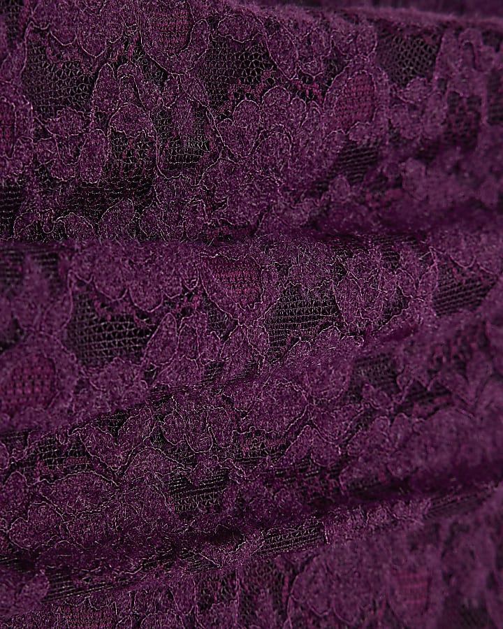 Petite Burgundy Lace Bardot Top