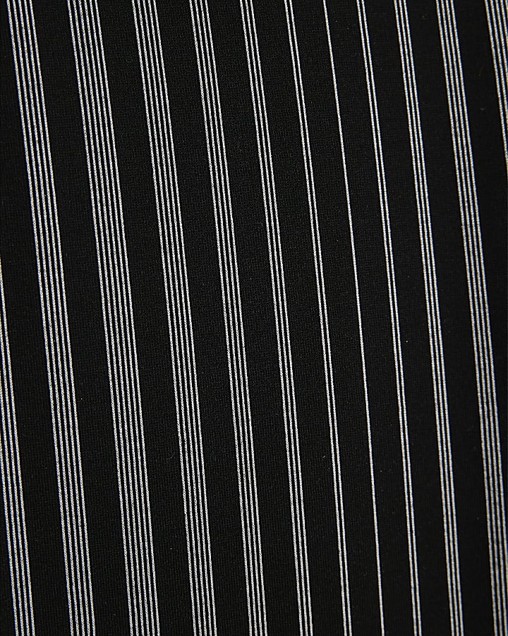 Petite Black Ponte Wide Leg Stripe Trousers
