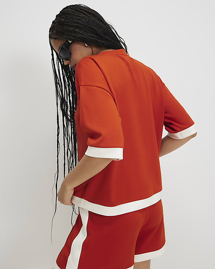 Orange Premium Colour Block T-shirt