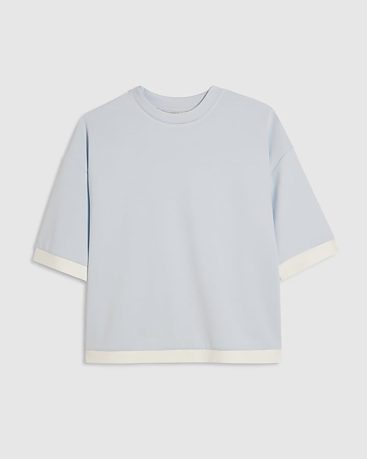 Blue Premium Colour Block T-Shirt