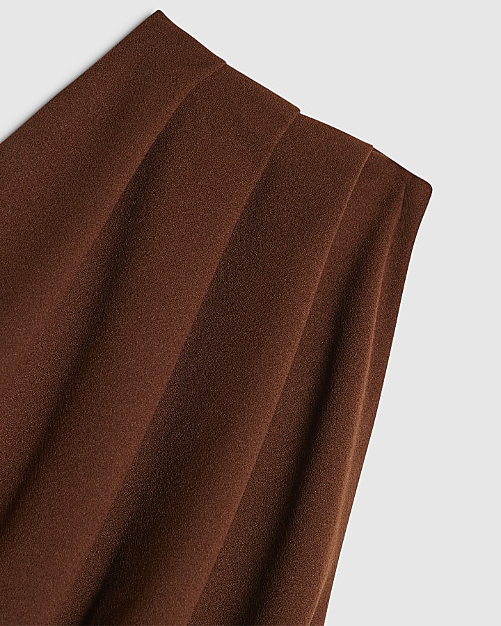 Brown Short Sleeve Asymmetric Drape Jumpsuit