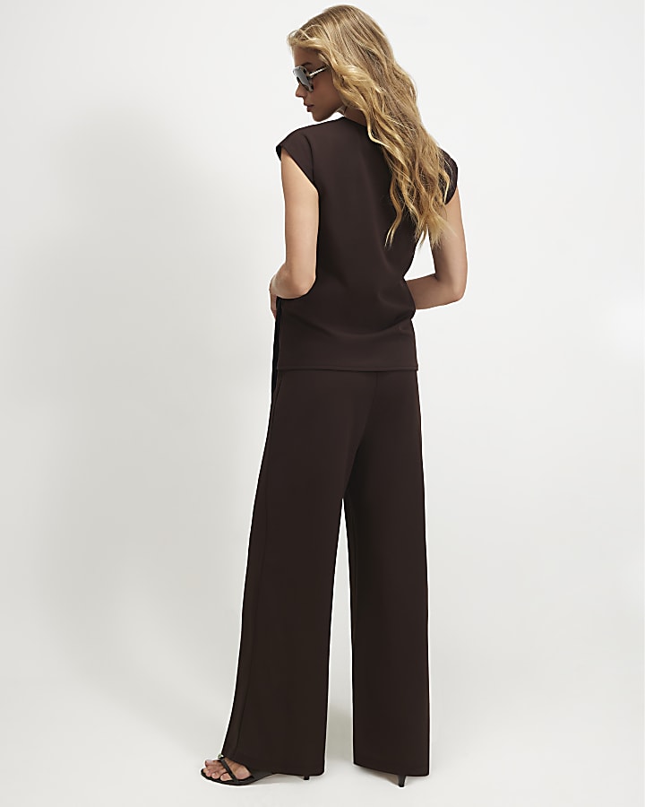 Brown Wide Leg Trousers