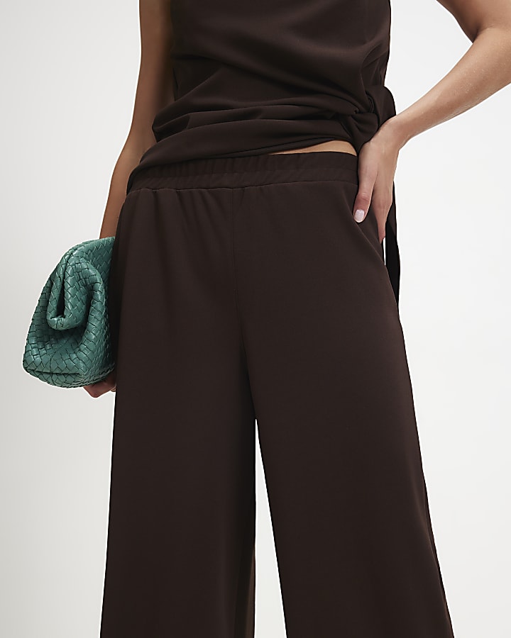 Brown Wide Leg Trousers
