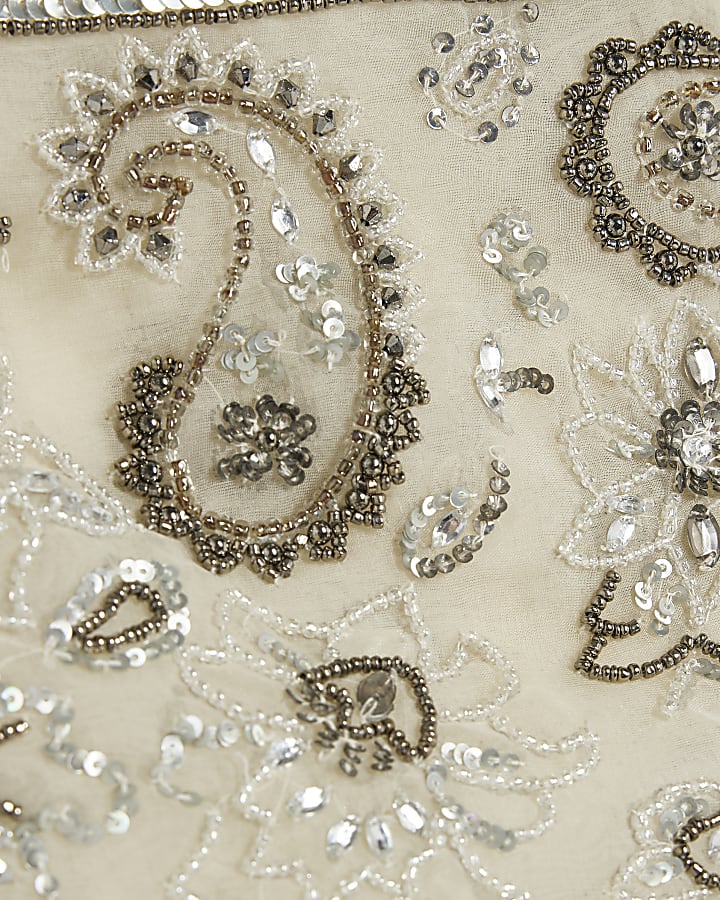 Silver Embellished Hip Scarf