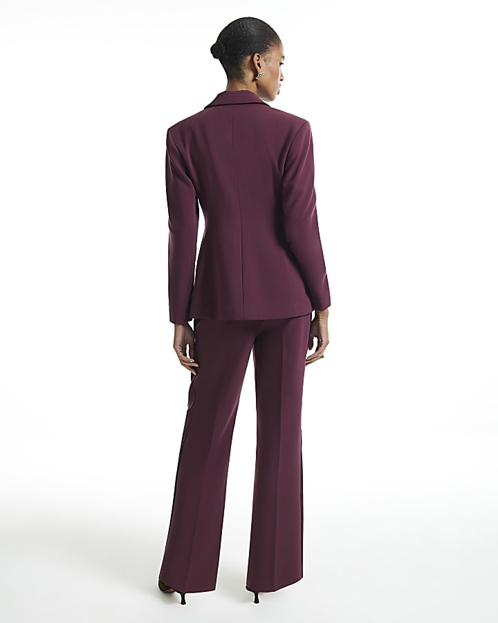 Purple Tux Detail Slim Leg Trousers