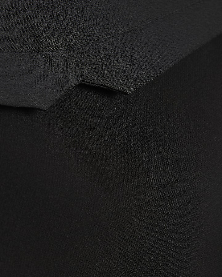 Black Tux Detail Wrap Front Skort